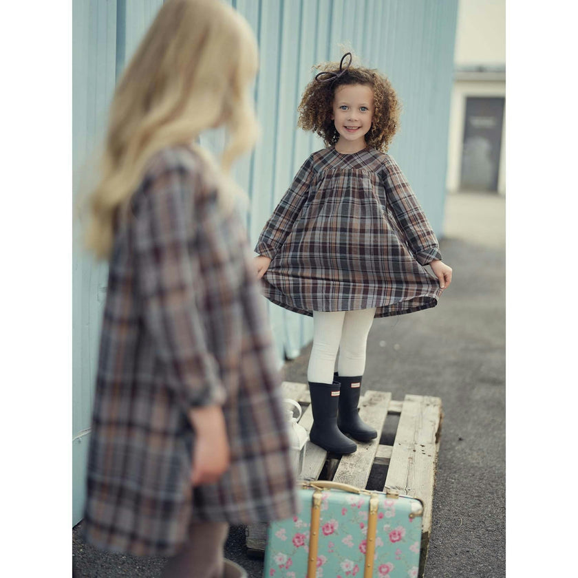 Sweet Plaid Long Sleeve Dress
