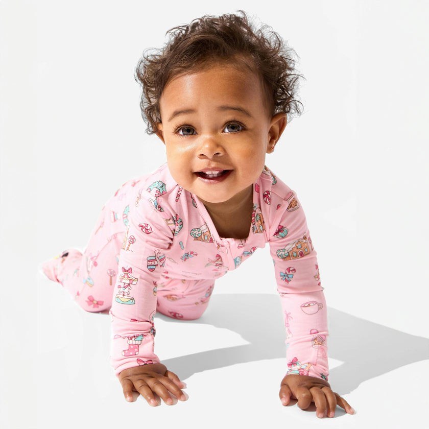 Candy Cane Lane Bamboo Convertible Footie