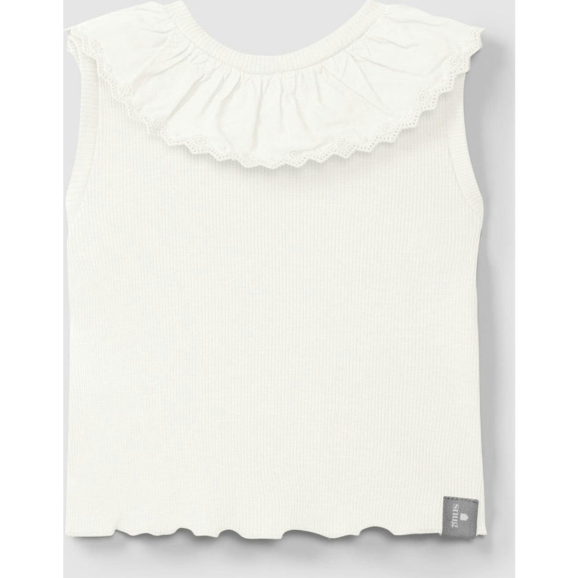Ruffle Collar Ribbed Tank