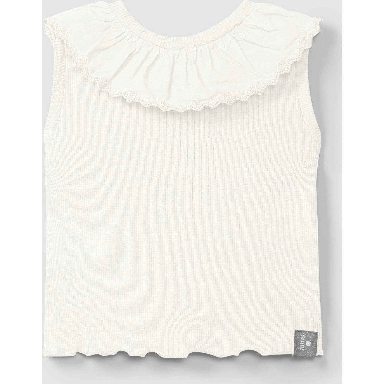 Ruffle Collar Ribbed Tank