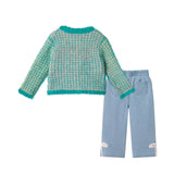 Infant (9-24M) Stripe Cardigan & Pant Set | Tweed Cutie