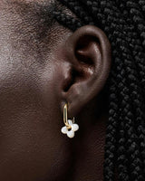 Flower Earrings - Cassia Hoops Mother of Pearl