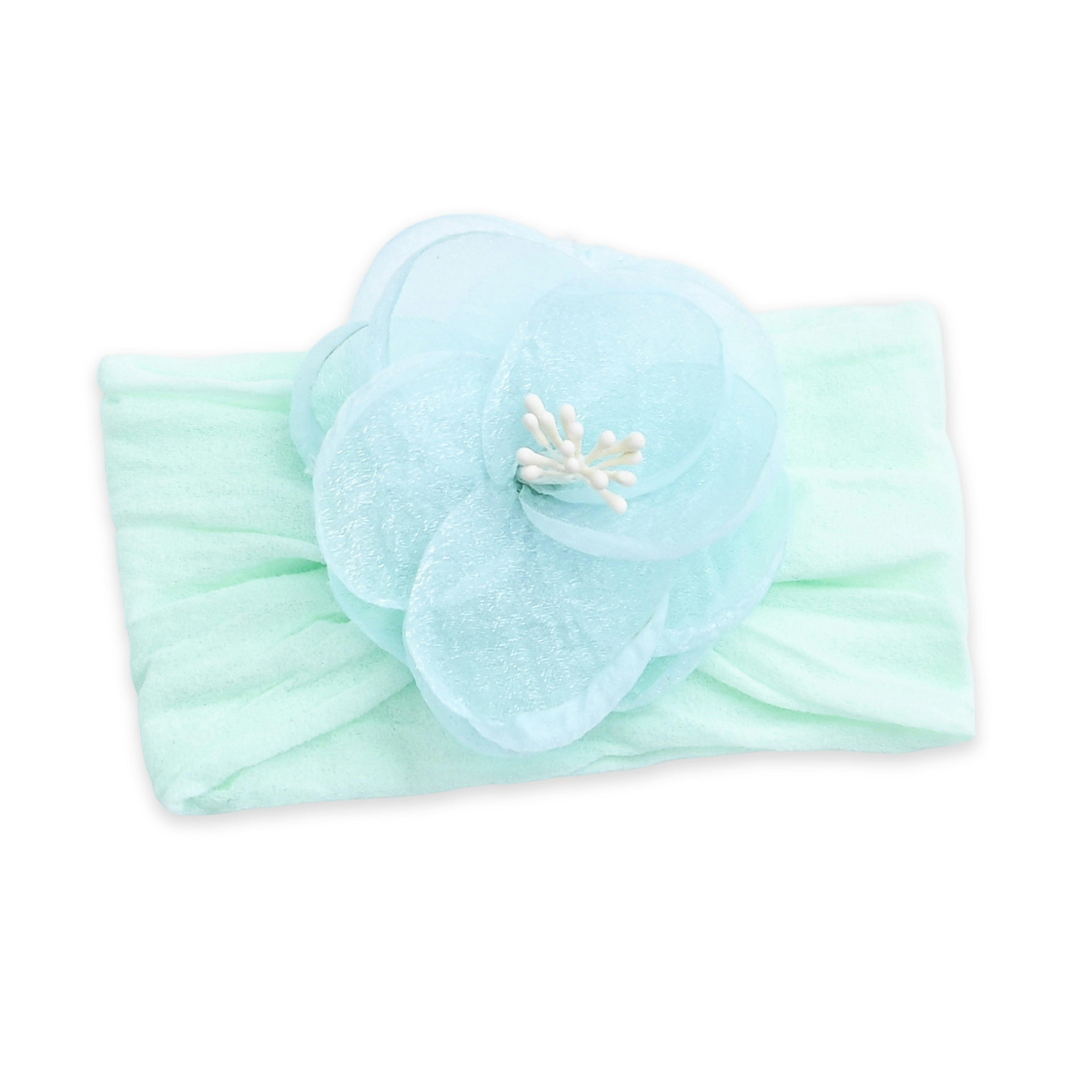 Multicolor Elastic Flower Headband Set