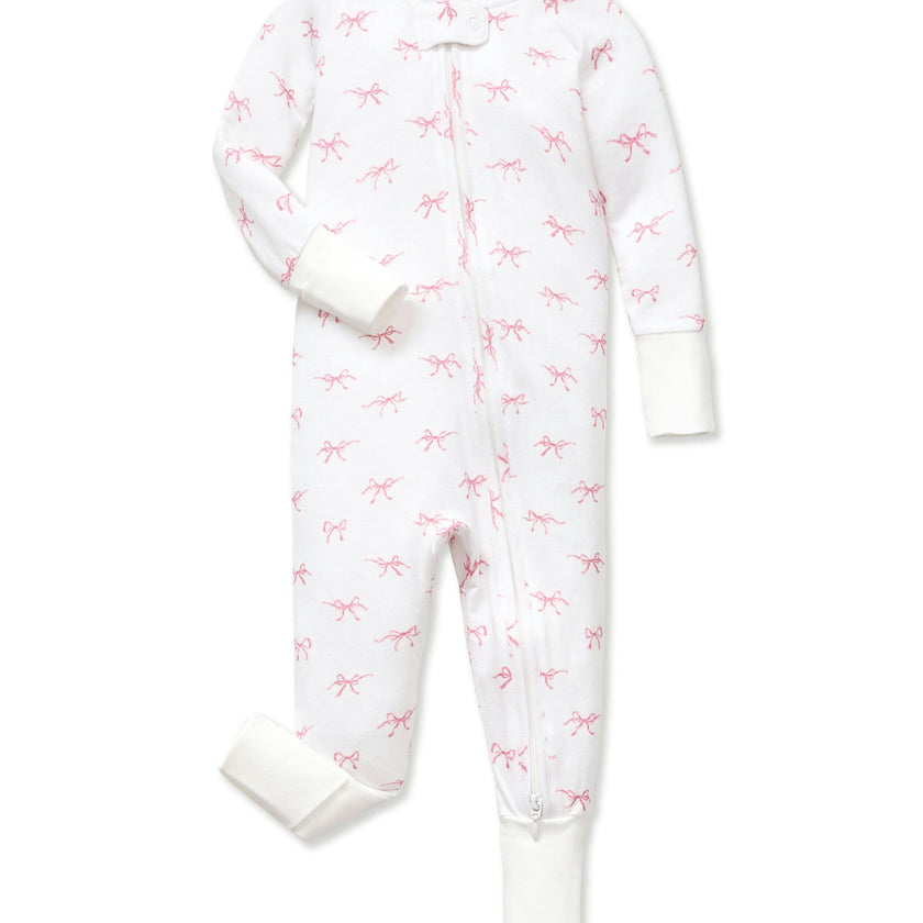 Baby's Pima Peekaboo Romper in Blushing Bows