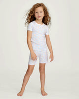 Kid's Pima Snug Fit Short Set in Fleur Blanche