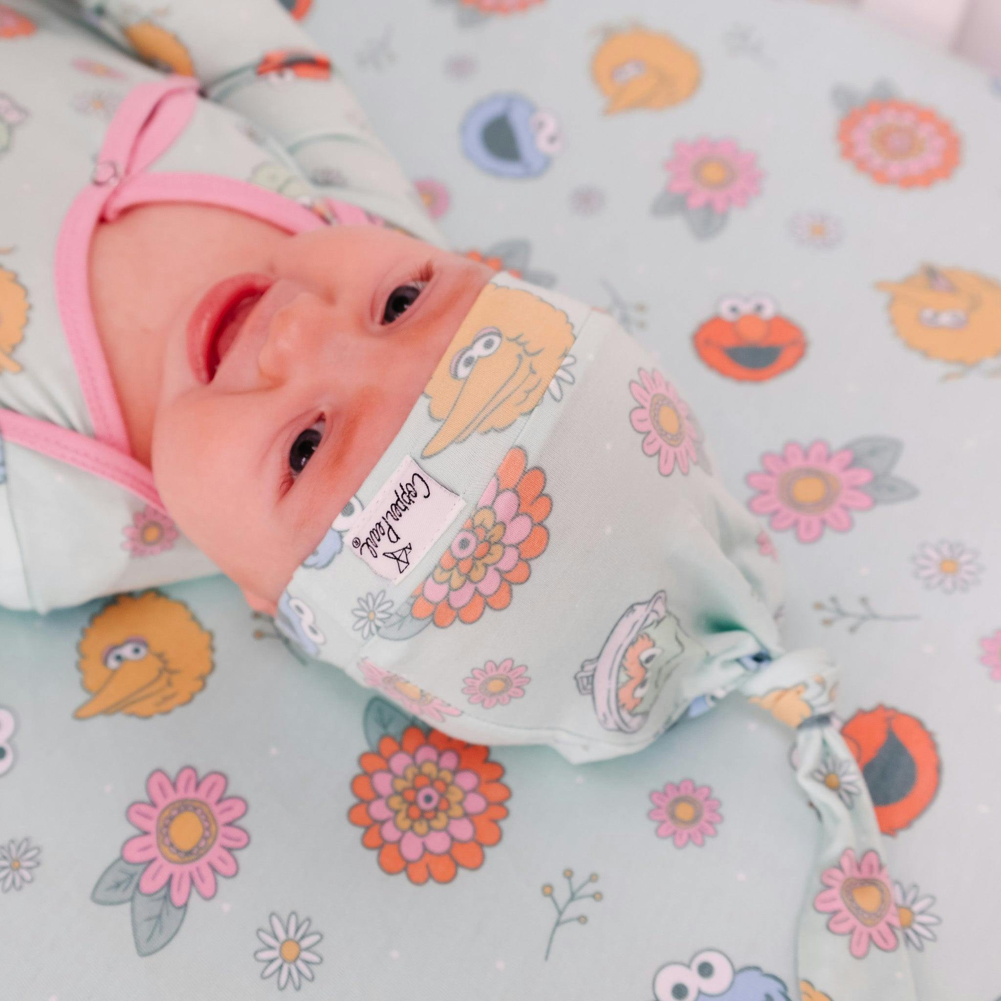 Top Knot Hat - Sesame Street Retro Floral