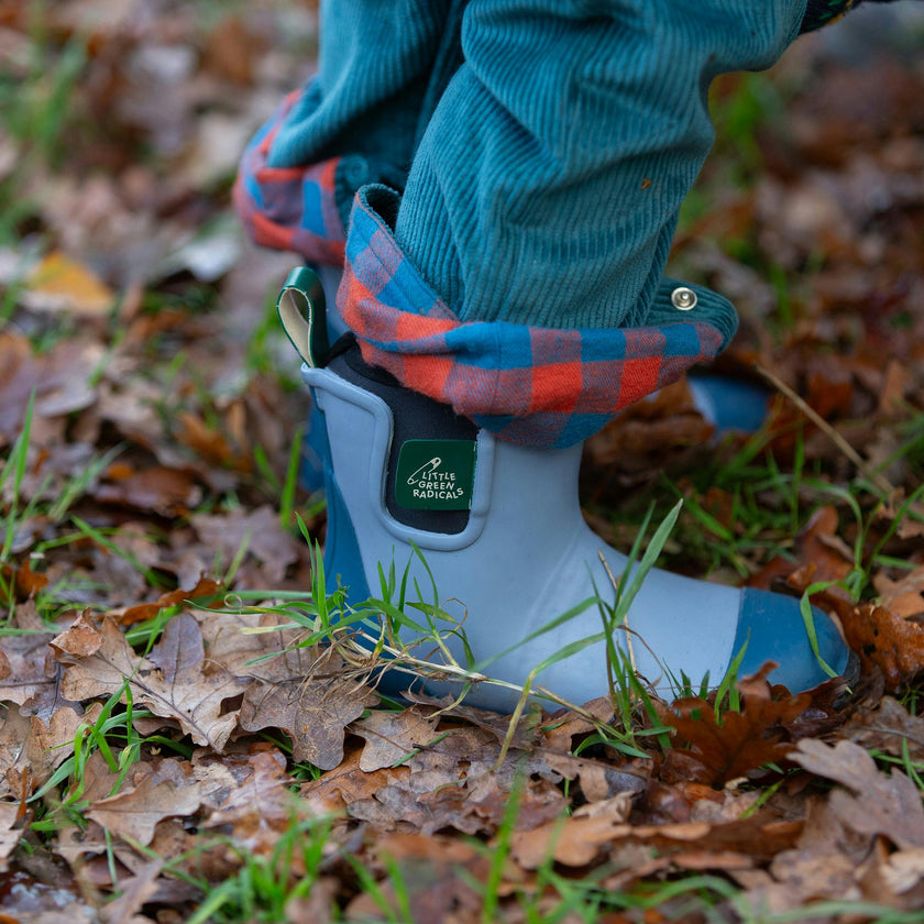 Soft Blue Natural Rubber Ankle Rain Boots, Blue
