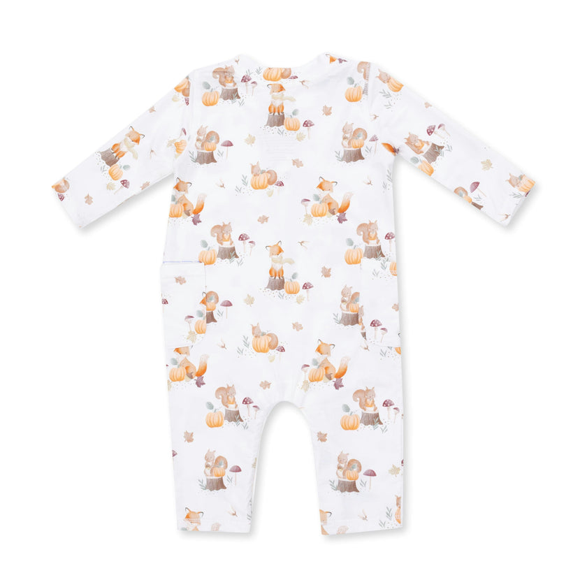 Woodland Animals with Pumpkins - Uni Romper