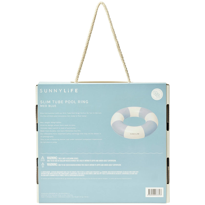 Slim Tube Pool Ring: La Mer Med Blue