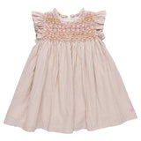 Girls Stevie Dress - Tawny Brown Stripe