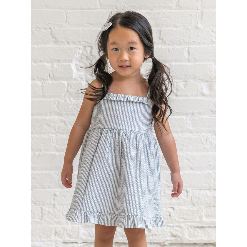 Juliette Seersucker Tank Dress - Shore Stripe / Sea