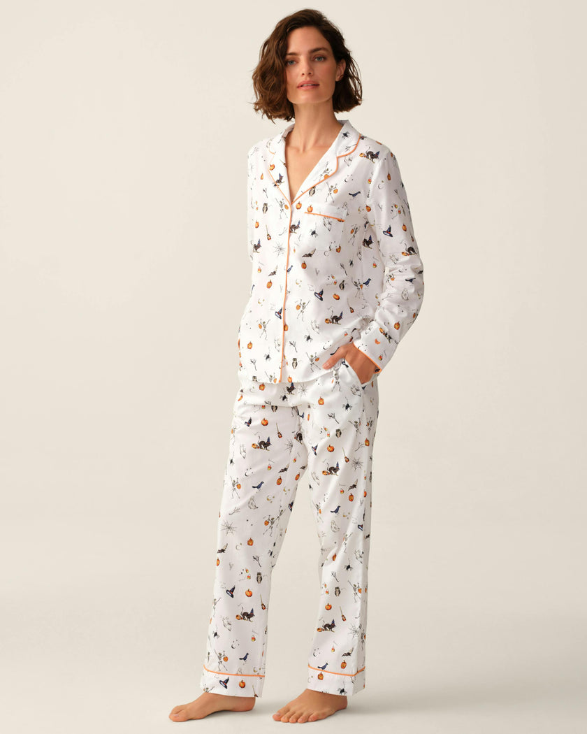 Women's Twill Pajama Set in Trick or Treat