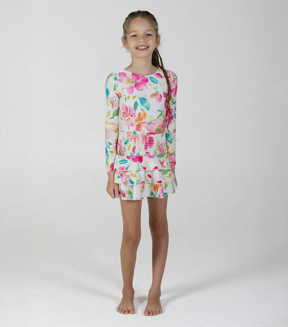 edith long sleeve aquarella flowers