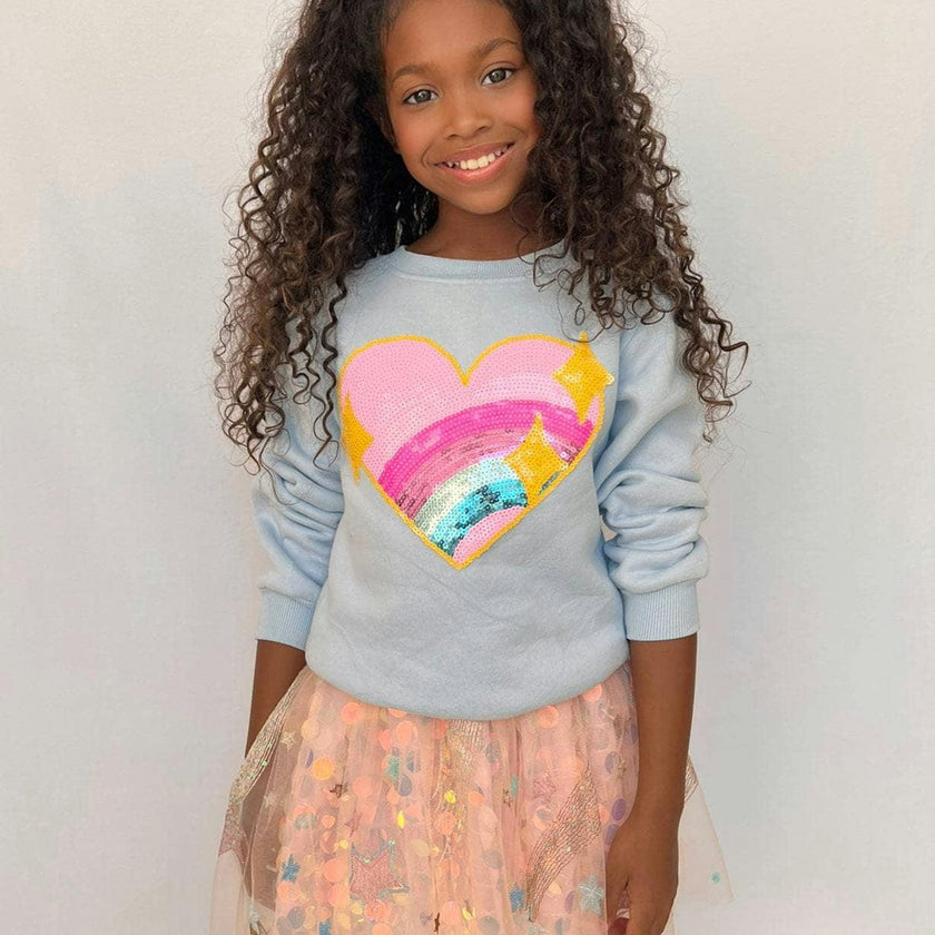 Rainbow Sparkle Heart Sweatshirt