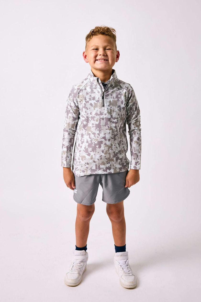 camo retro half-zip