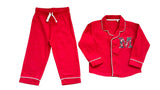 Liberty of London Christmas children's personalised classic pyjamas - red