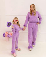 Women's Lavender Feather Athletic Set