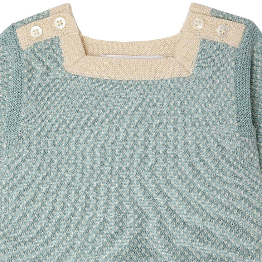BONPOINT Joe Knit Baby Set With Beanie - Bleu