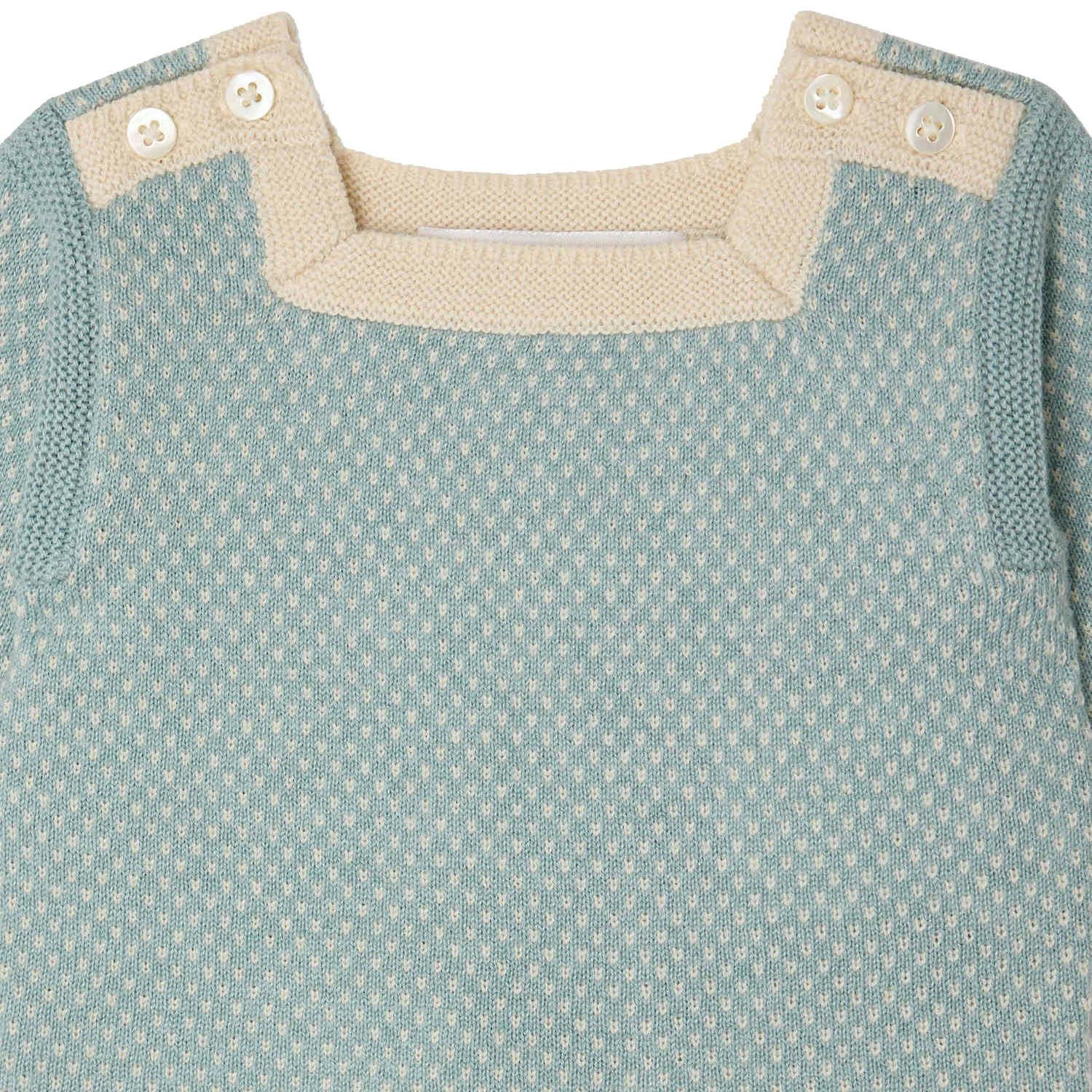 BONPOINT Joe Knit Baby Set With Beanie - Bleu