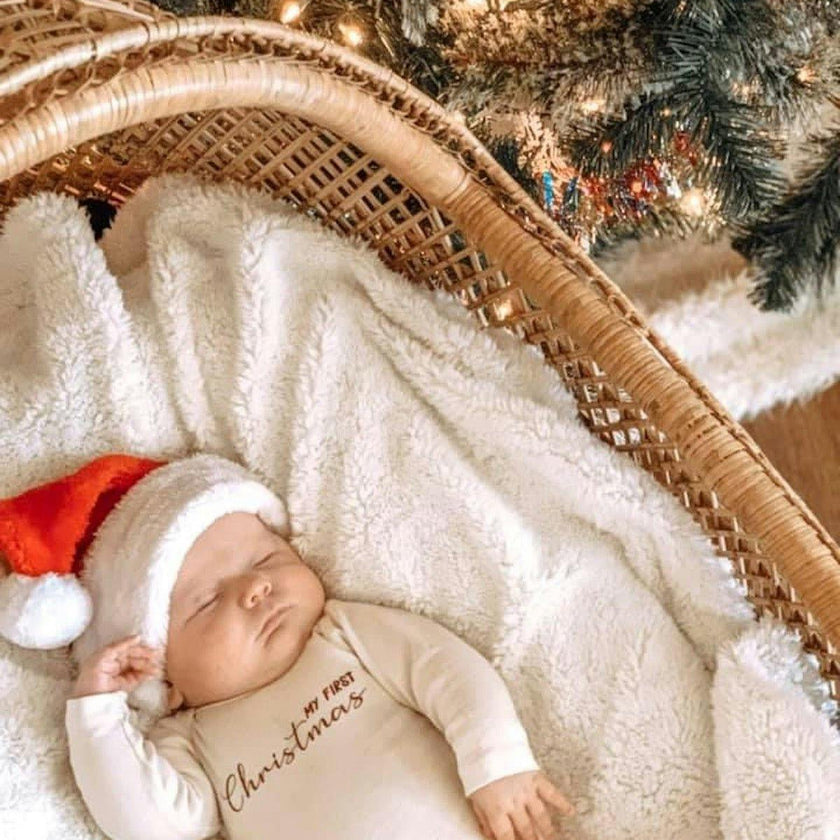 My First Christmas Organic Baby Bodysuit Long Sleeve