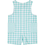 Gingham Linen-Look Shortall