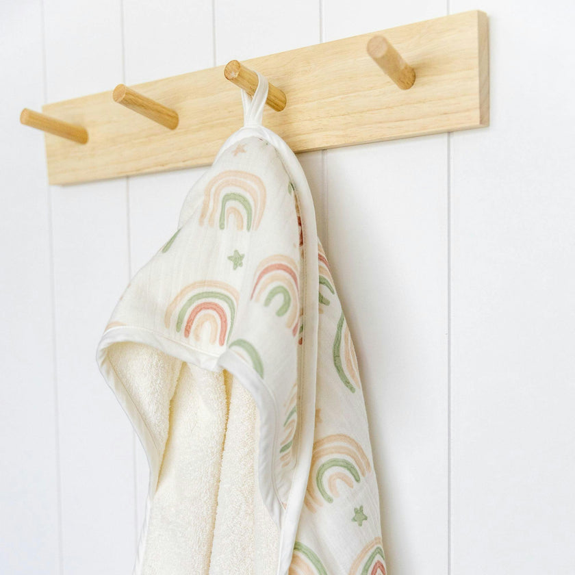 Parker Rainbow Hooded Baby Bath Towel