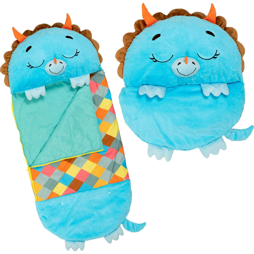 Happy Nappers: Pillow & Sleepy Sack: Medium - Triceratops Timmy