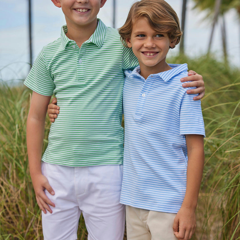 Short Sleeve Polo - Green Stripe