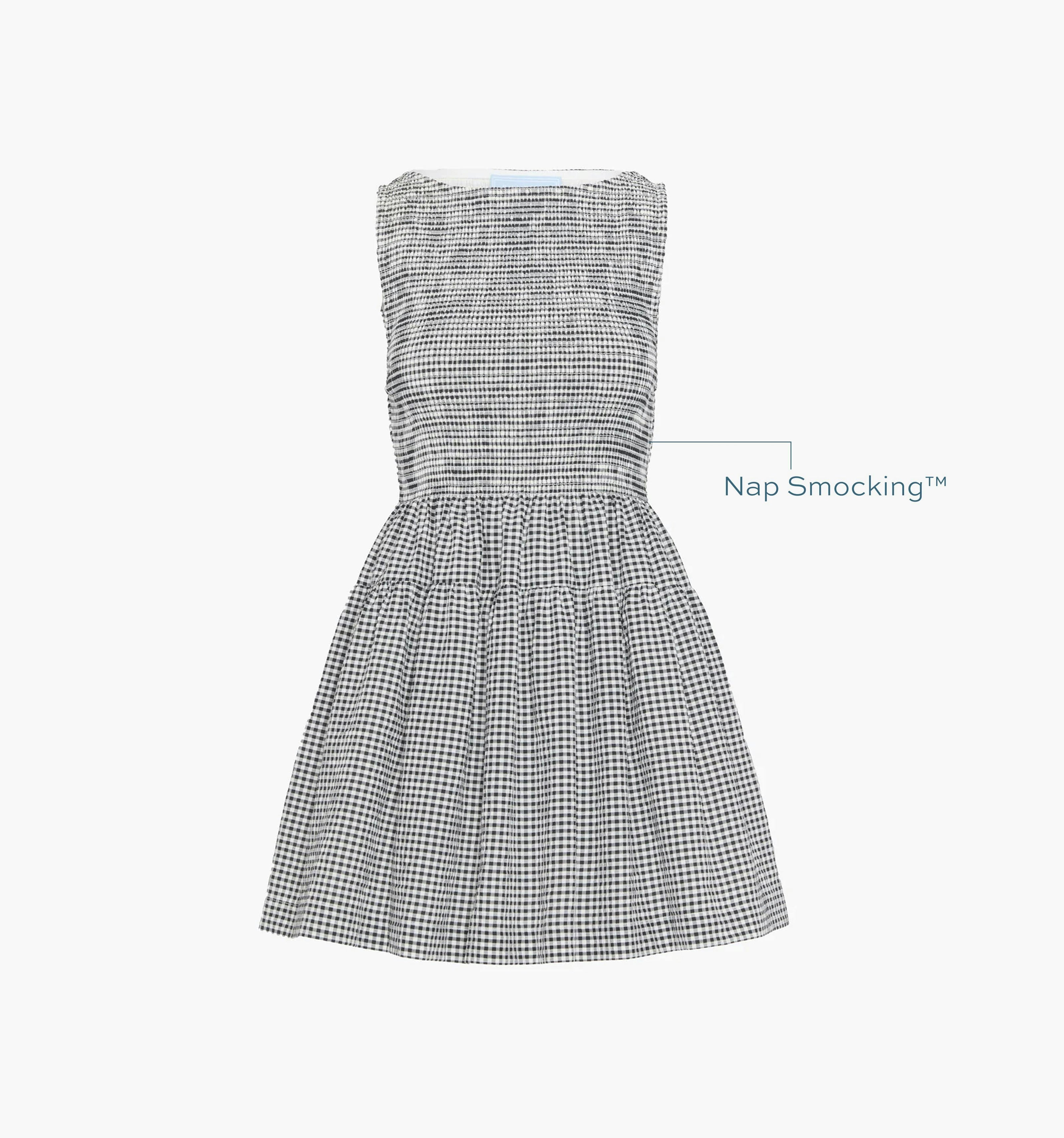The Cosima Mini Nap Dress - Black/Sand Gingham