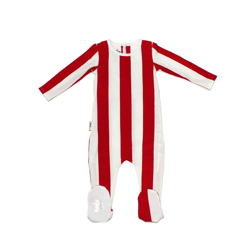 Striped Cotton Long Sleeve Footie