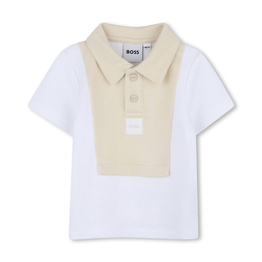 White & Beige Polo Baby Set
