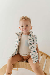 Kids Puffer Vest in Dino Land