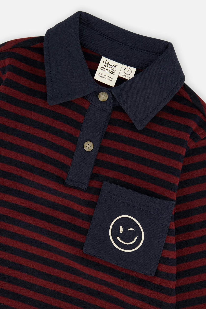 Brushed Jersey Top Red And Blue Stripes