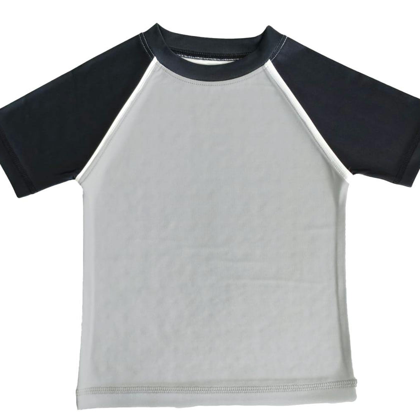 Kids Swim Rash Guard - Black and Grey