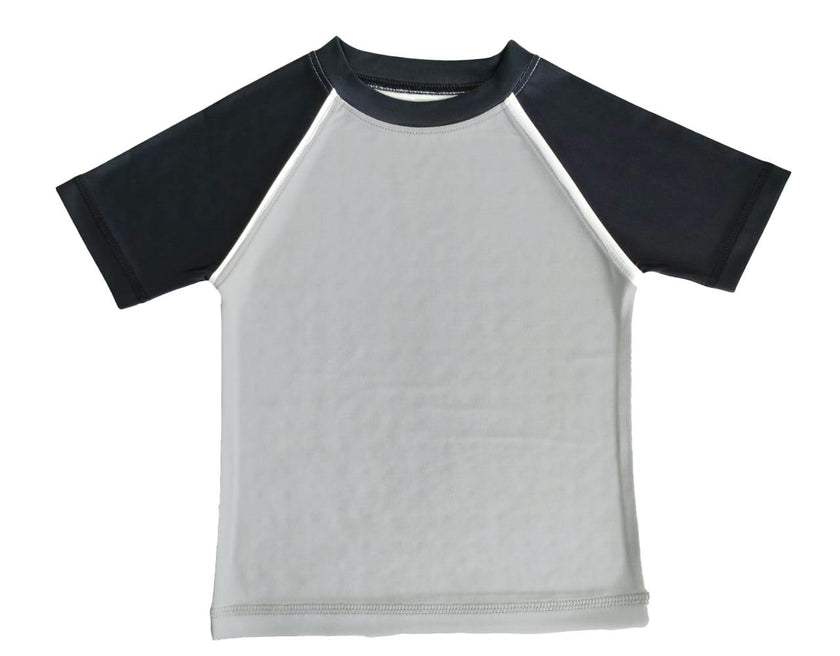 Kids Swim Rash Guard - Black and Grey