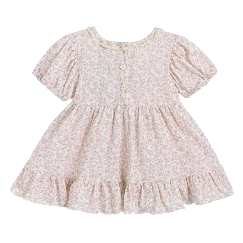 Pink Floral Smocked Dress
