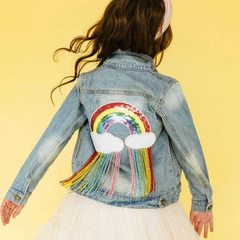 Womens Crystal Rain Denim Jacket