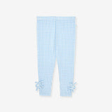 Blue Gingham Bow Leggings