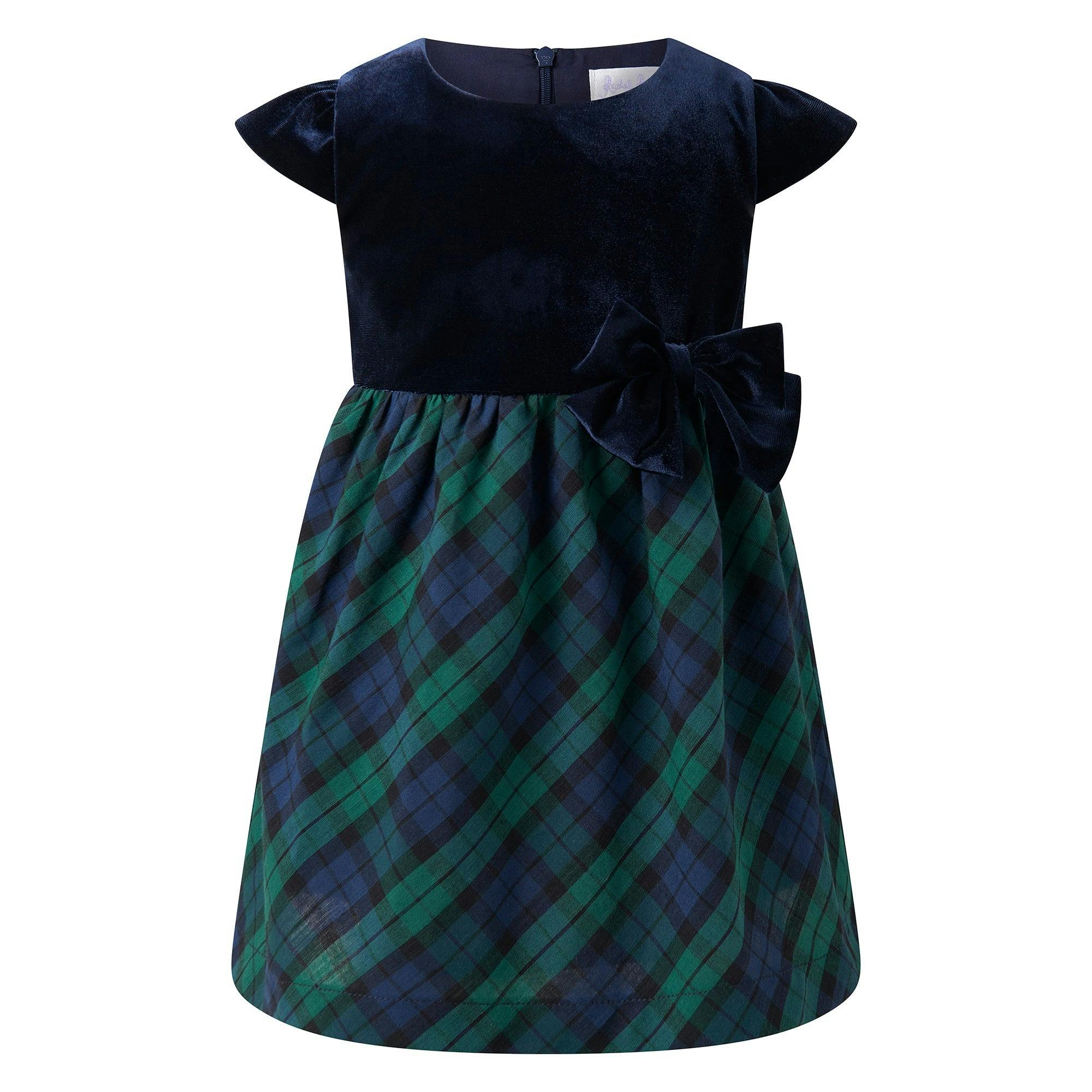 Baby Velvet Blackwatch Check Party Dress