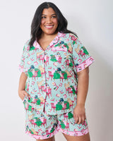 Mah Jongg Menagerie - Short PJ Set - Pale Jade