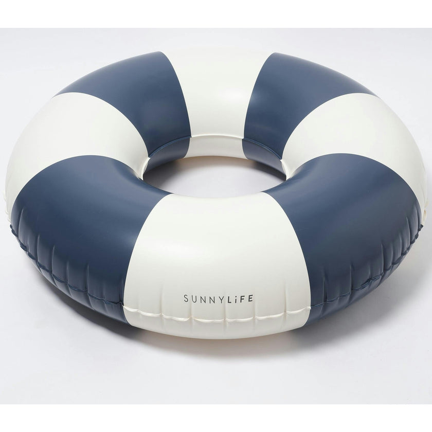 Tube Pool Ring: Navy Stripe