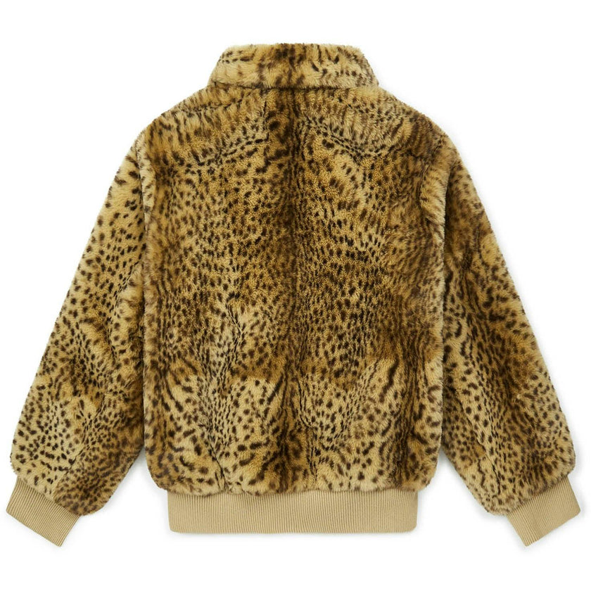 Faux-Fur Leopard Women's Bomber Jacket