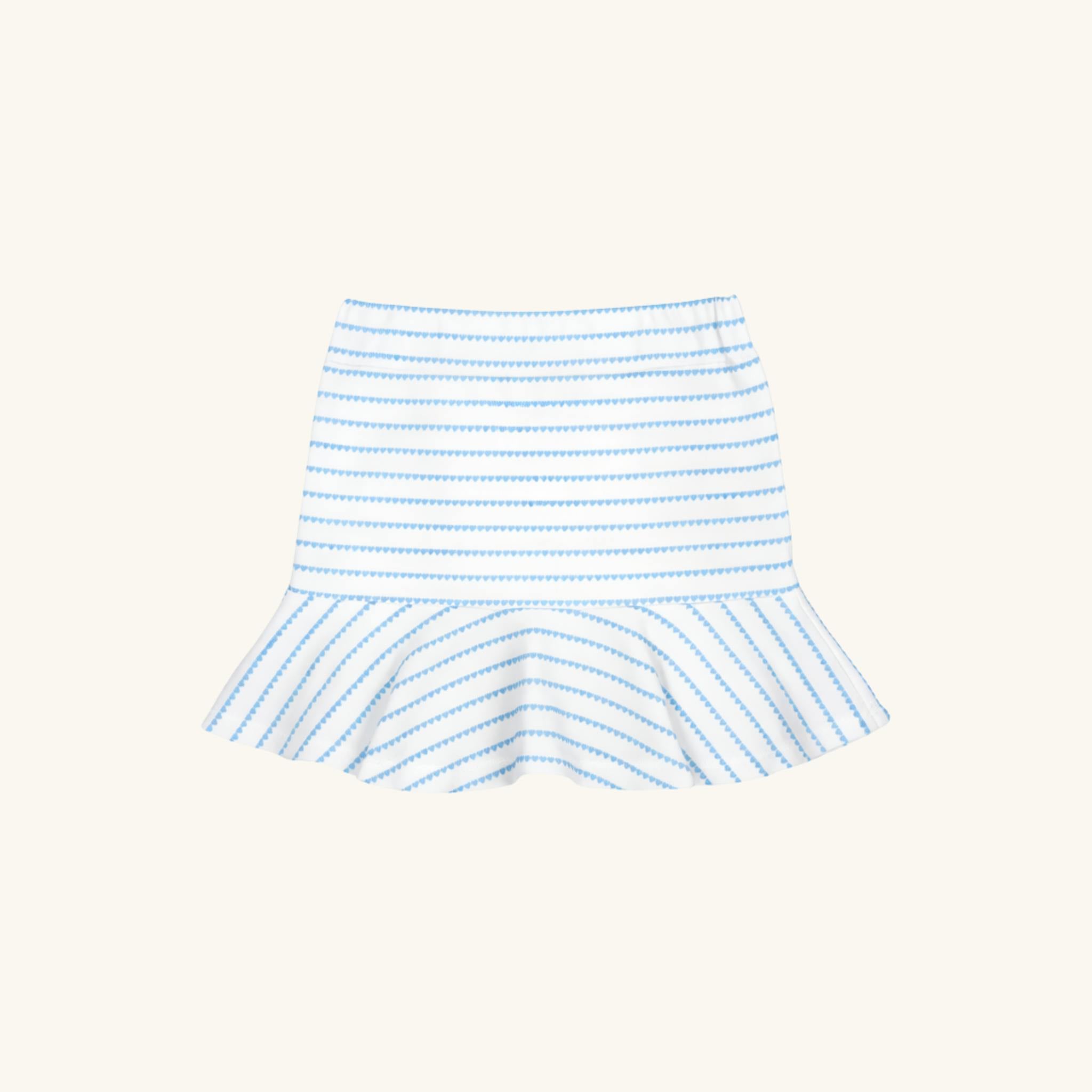 Tennis Skirt in Blue Heart Stripe