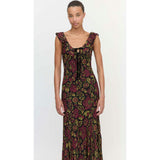 The Augustina Dress - Black Palampore Floral