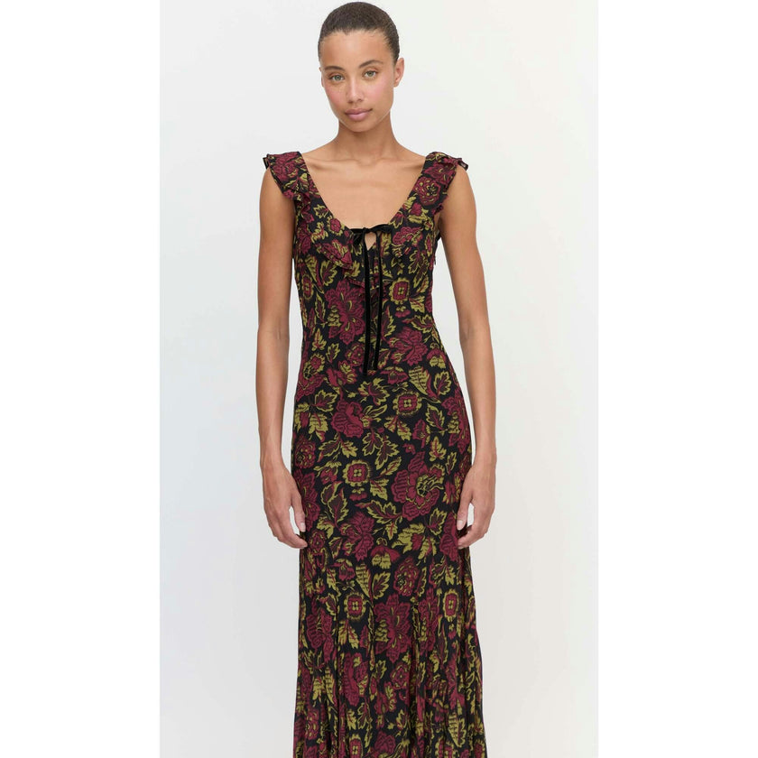 The Augustina Dress - Black Palampore Floral