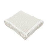 Organic Cotton Muslin Quilted Throw - Sand Stripe