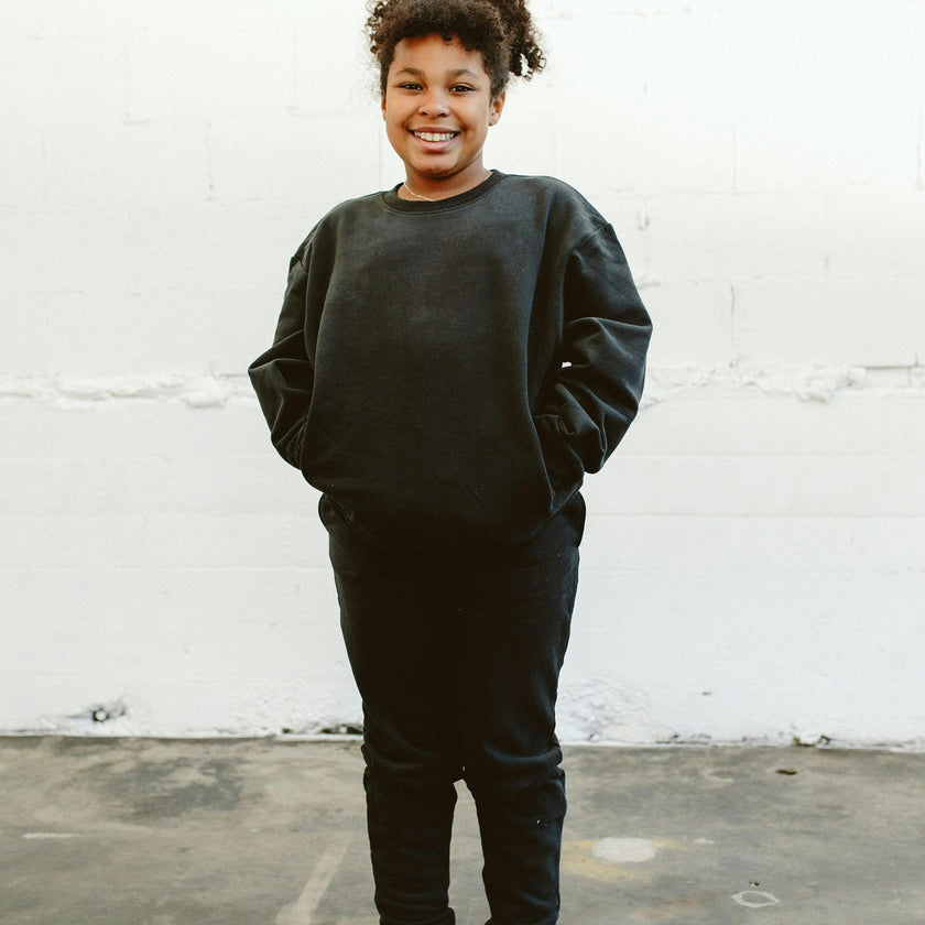 BIG KID FRENCH TERRY SWEATSUIT SET | ASPHALT