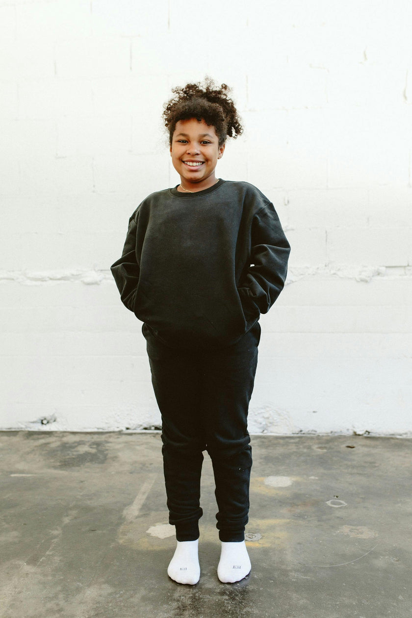 BIG KID FRENCH TERRY SWEATSUIT SET | ASPHALT