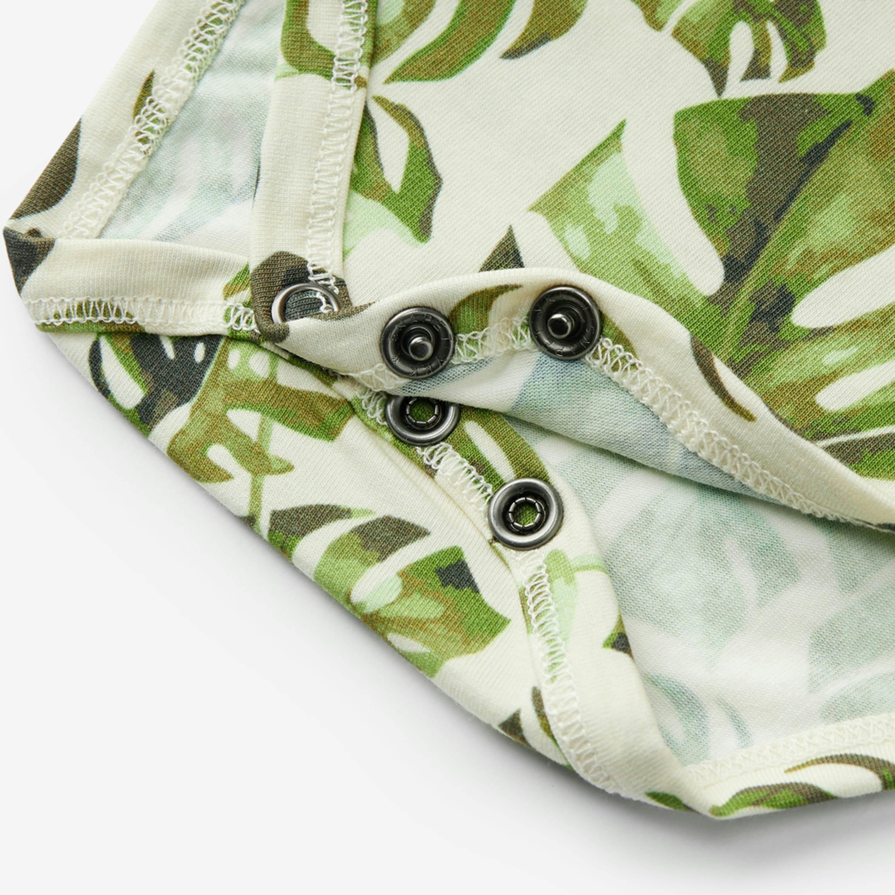 Island Leaf Cotton Stretch Ruffle One Piece