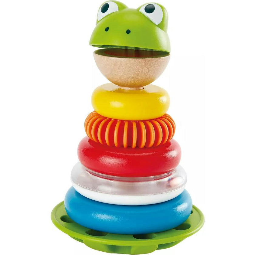 Hape: Mr. Stacking Rings - 5 Stacker Rings On A Wobbling Base